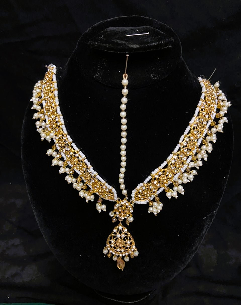 Stylish Matha Patti with Earrings ā Traditional Bridal Headpiece & Jewelry Set for Girls & Women | Perfect for Weddings, Mehndi & Parties