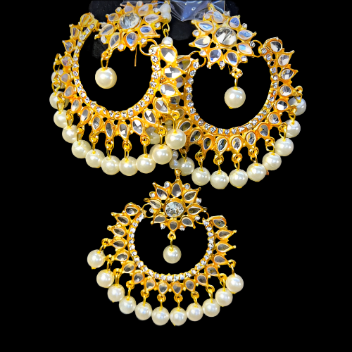 Fancy Wedding Jewelry Set – Earrings with Tika for Girls & Women