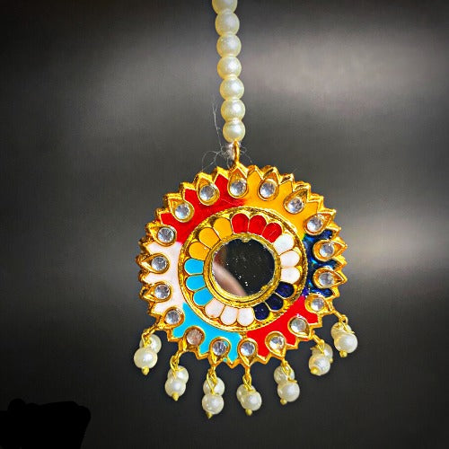 Fancy Tikka Bindi Fashion Teka – Traditional Maang Tikka & Matha Patti Headband for Weddings & Festivals | Hijab Jewelry for Girls & Women